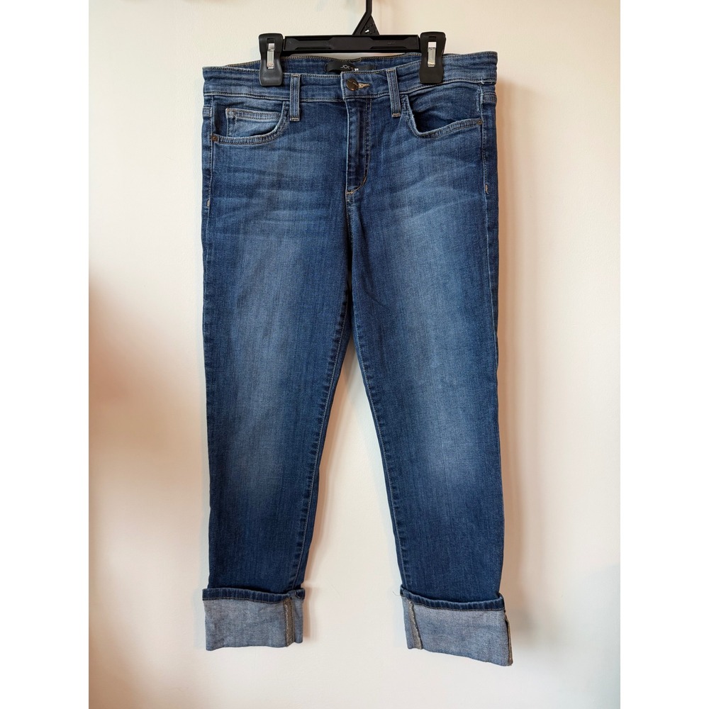 Joes Jeans Mid Rise Slim Boyfriend Medium Wash Blue Denim Cuffed W30 CL160M